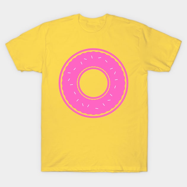 Bright Pink Donut with sprinkles T-Shirt by InkyArt